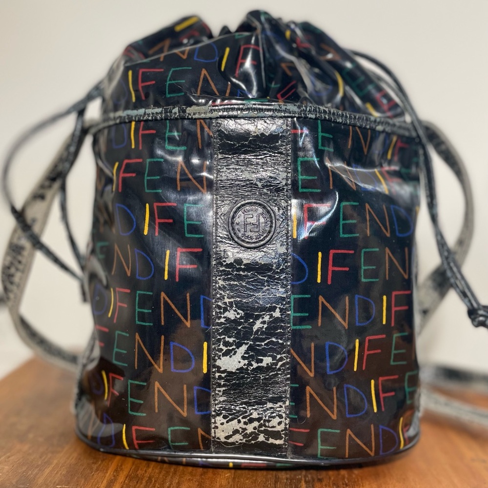 Funky Vintage Fendi Bucket Bag Rainbow